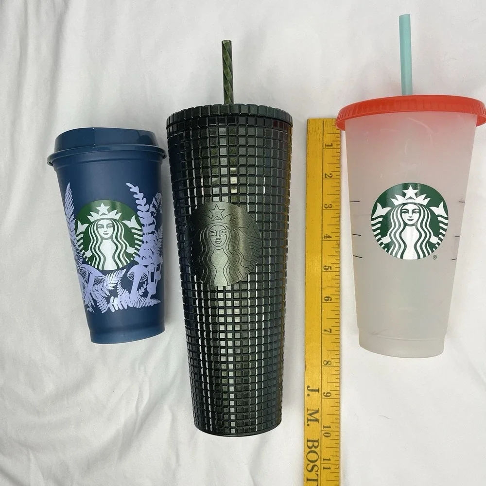 Starbucks Cup Lot Winter Green Grid Tumbler Color Change Confetti Blue Mushrooms